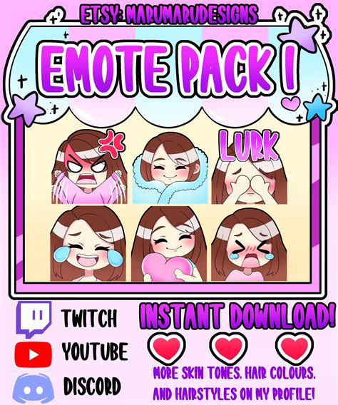 Twitch Emotes Cute Chibi Emotes For Streamers Kawaii Cute Etsy Images