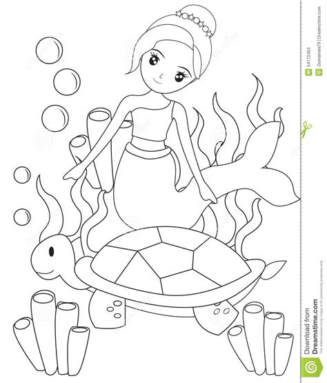 If you are looking for easy cartoon mermaid drawing for kids you've come to the right place. The Mermaid And The Turtle Coloring Page Stock ...