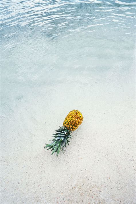 Yellow Pineapple Floating Water Dessert Food Appetizer Fruit