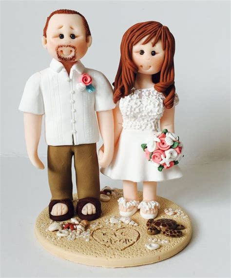 Personalised Bride And Groom On Beach Wedding Cake Topper Etsy