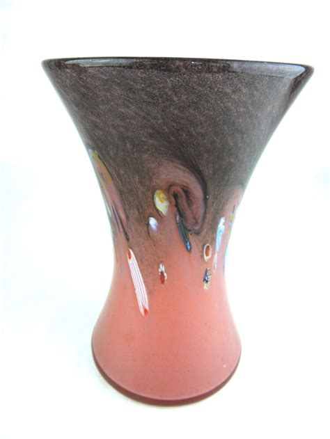 Strathearn Ysart Scottish Hand Blown Art Glass Vase C 1950