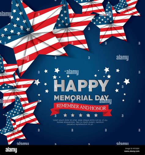 Happy Memorial Day With Stars Stock Vector Image And Art Alamy