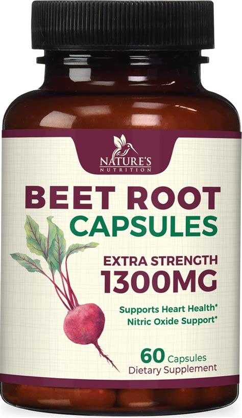 Buy Natures Nutrition Beet Root Capsules 1300mg Per Serving Organic