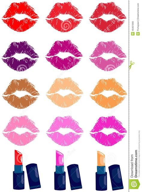 Lips With Shade Of Colour And Lipsticks Stock Vector Illustration Of