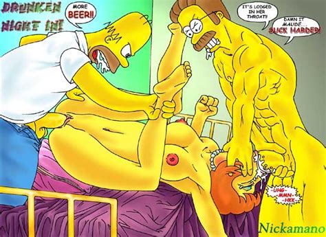 Rule 34 Female Homer Simpson Human Male Maude Flanders Ned Flanders Nickamano Straight The
