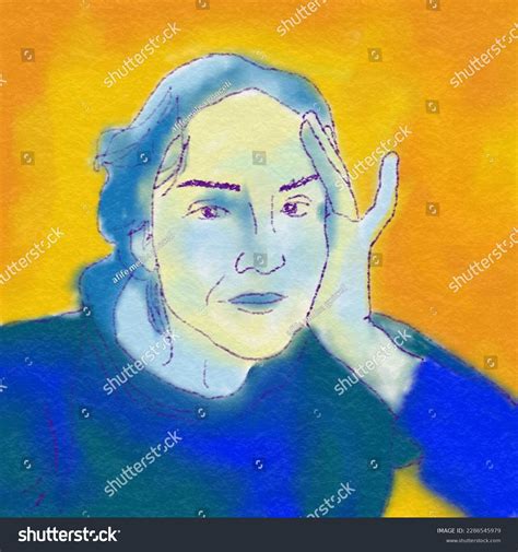 Fauvism Art Watercolor Hand Draw Portrait Stock Illustration 2286545979