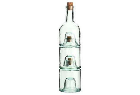 S2 3 Tiered Stacking Bottles On Bottle Glass