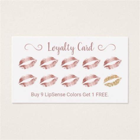 LipSense Lips Lipstick Distributor Loyalty Reward Business Card Loyalty