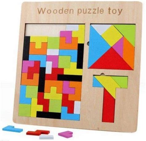 Układanka Drewniana Geometryczna Puzzle Zabawka Edukacyjna Sklep