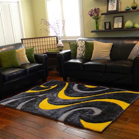 Add some black/patterned throw pillows. 25 Yellow Rug and Carpet Ideas to Brighten up Any Room