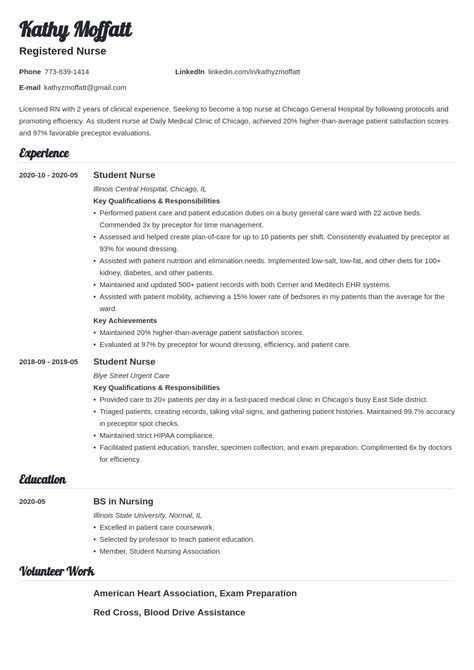 New Grad Nurse Resume Template With Examples And Tips