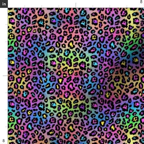 Cheetah Rainbow Animal Print Fabric Cheetah Wild Colorful Etsy