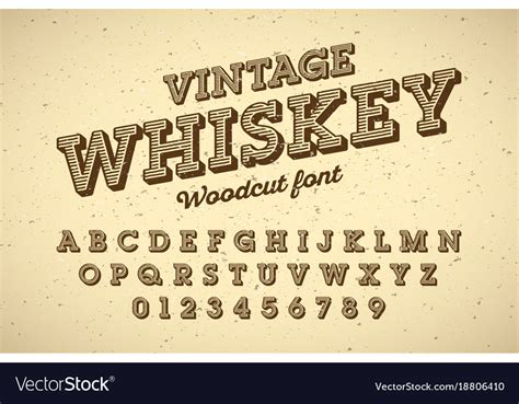 Woodcut Style Vintage Font Royalty Free Vector Image