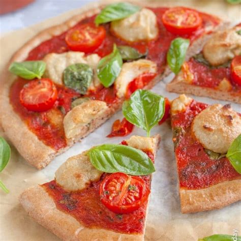 Vegan Pizza Recipe With Margherita Topping And Cashew Ricotta