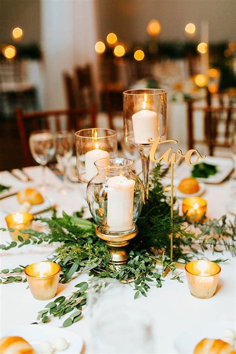 Small stone marble interior decorative hollow pillars for homes. Perfect winter wedding table decoration ideas! With gold ...