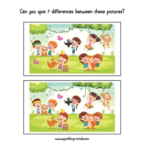 Fun With Animals Spot The Difference Sparkling Minds