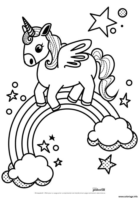 Coloriage licornes à imprimer sur hugolescargot.com / le plus magique des chevaux, avec sa maje. Coloriage licorne ailes tete mignon 82 - JeColorie.com
