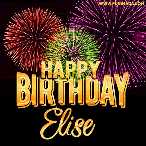 Wishing You A Happy Birthday Elise Best Fireworks  Animated