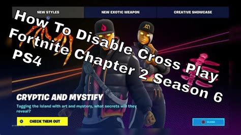 How To Disable Cross Play Fortnite Chapter 2 Season 6 Ps4 Youtube