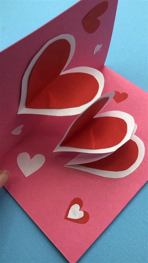 Easy Heart Pop Up Cards Red Ted Art Kids Crafts Valentines Cards