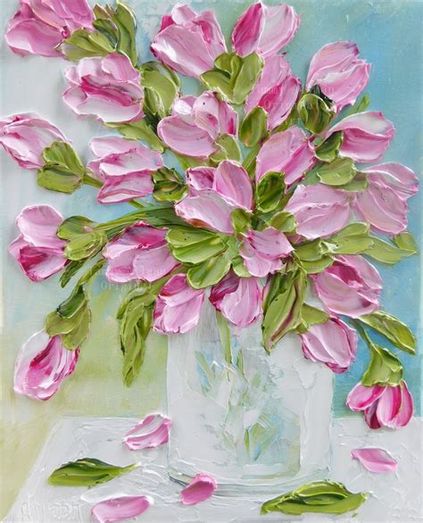 Custom Tulip Impasto Oil Painting Tulip Floral Painting Just Art