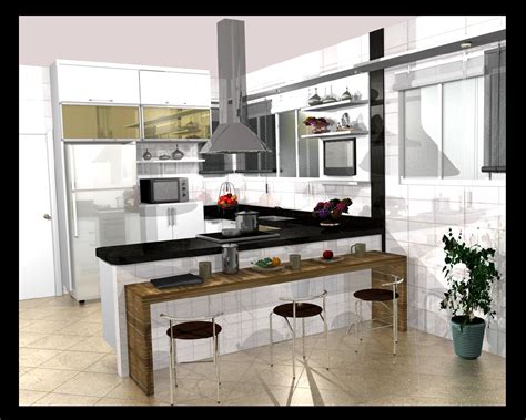 Cozinha Planejadas Pequenas Decorada Americana Modulada Luxo Moderna Kitchen