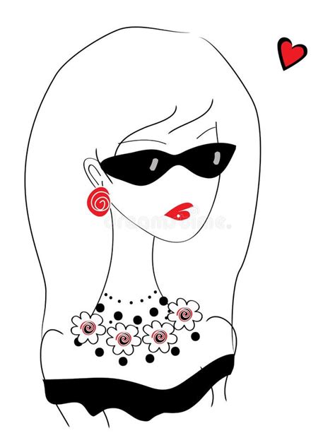 Cute Girl In Sunglasses Stock Vector Illustration Of Attractive 28615783