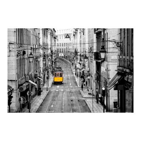 Yosemite Home Decor 47 in. x 32 in. "Lisbon Yellow Tram ...