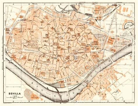 Seville Old Town Map Map Of Old Town Seville Spain Andalusia Spain