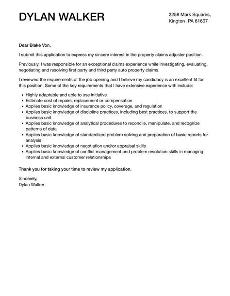 Claims Adjuster Cover Letter Samples And Templates - vrogue.co