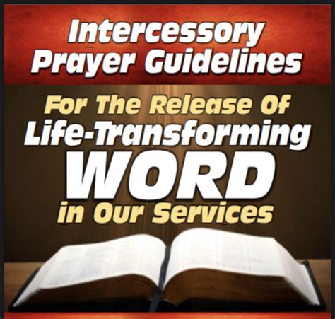 Intercessory Prayer Guidelines For Life Transforming Word In Our
