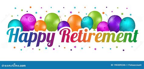 Happy Retirement Party Balloon Banner Colorful Vector Illustration