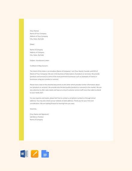 Free 18 Company Introduction Letter Samples In Ms Word Pdf Pages