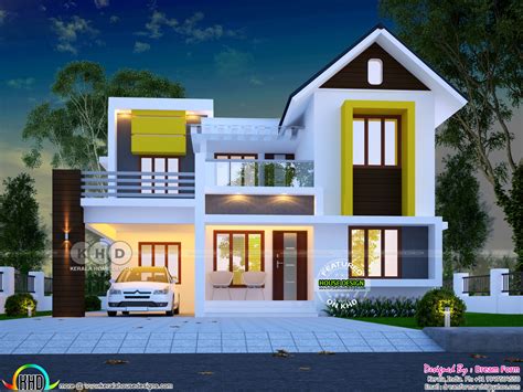 We provide free home designs with elevation and floor plans. Cute and dream Kerala home design 1600 sq-ft - Kerala home ...