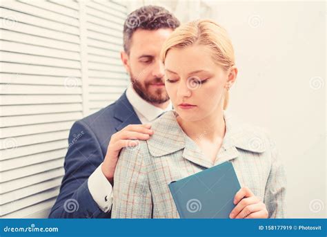 Sexual Harassment At Work Sexual Harassment Between Colleagues And Flirting In Office Stock