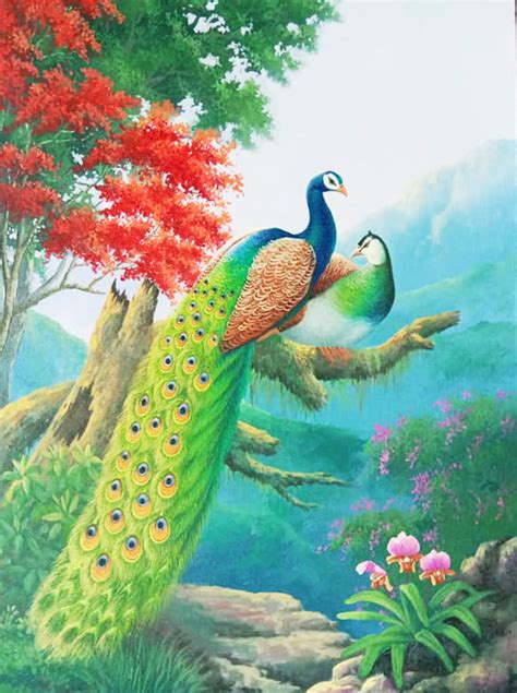Beautiful Peacock Artwork Paintings For Sale Online