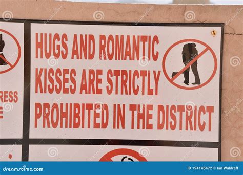 Sign Prohibiting Public Displays Of Affection Stock Photo Image Of