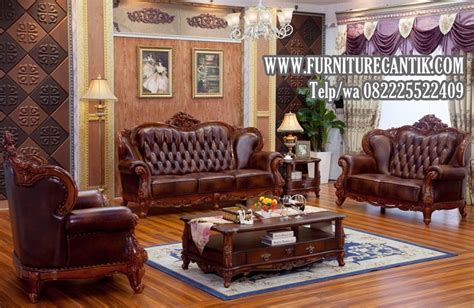 Sofa Tamu Mewah Ukiran Klasik Terbaru Kayu Jati Toko Furniture Cantik