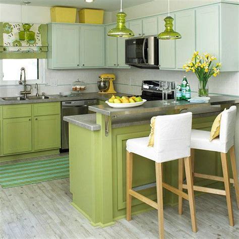 Countertops will also be especially appealing in darker tones, to add some weight to the breezy yellow cabinets. 20 Modern Kitchens Decorated in Yellow and Green Colors