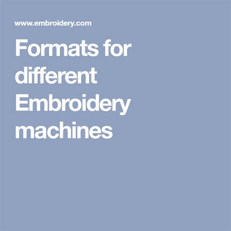 Formats For Different Embroidery Machines Embroidery Files Machine