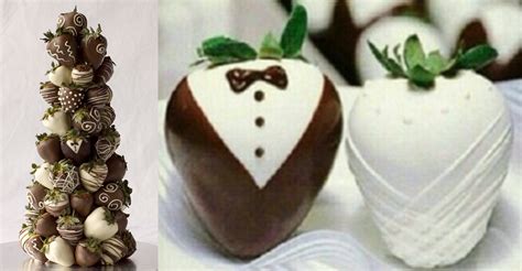 Wedding Chocolate And Ivory Colored Covered Bride And Groom Strawberry