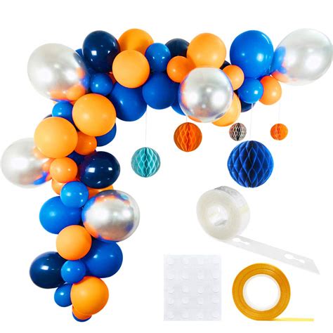 Buy Outer Space Party Balloons 63 Pack 12inch 5inch Orange Royal Blue