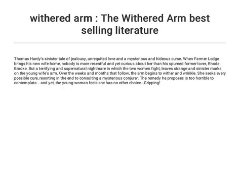 Withered Arm The Withered Arm Best Selling Literature