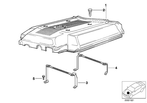 Bosch motronic m 7.2 with adaptive knock control. BMW 540i Bracket rear. Engine, acoustics - 11611435016 ...