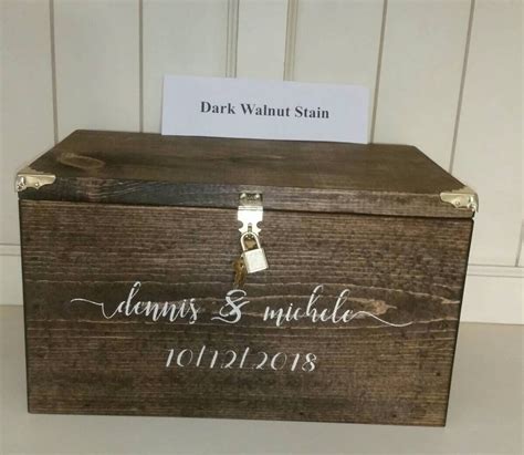 Personalized Wedding Card Box With Optional Engraved Pattern On Lid X Large