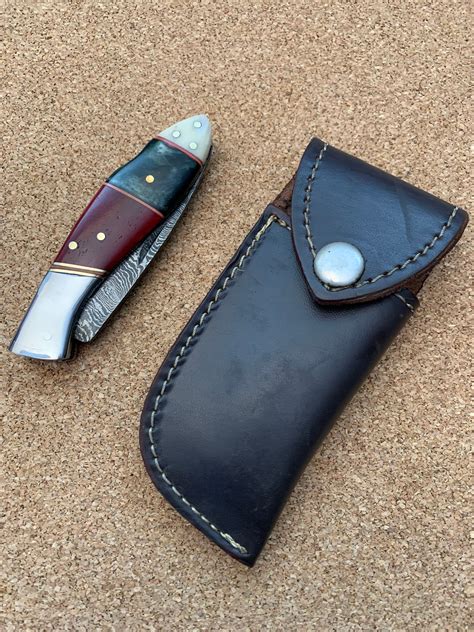 7 Handmade Personal Folding Knife With Multi Color Micarta Handle