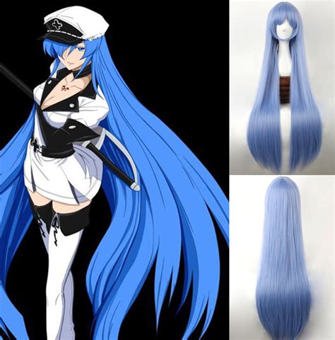 New Arrival Akame Ga Kill Esdeath Harajuku Hair Long Straight Wig Blue