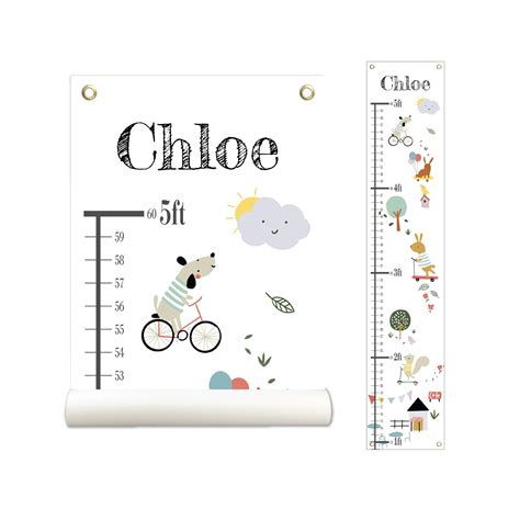 Buy Personalized Canvas Growth Chart For Kids Height Chart For Kids