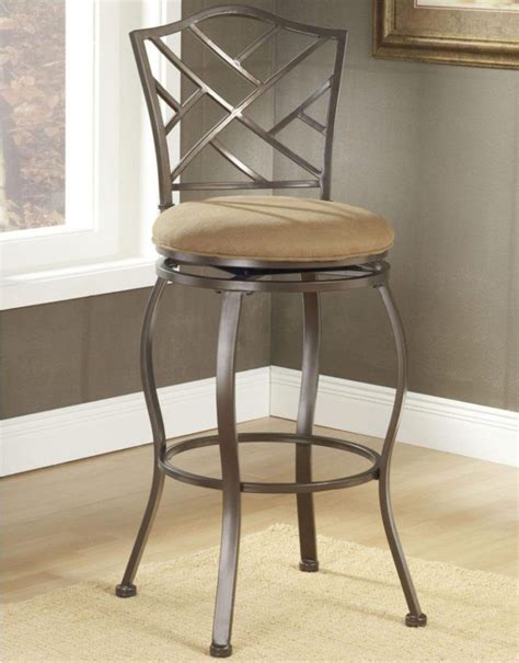 The leather bar stools with back and arms are getting more and more popular. Interior: Contemporary Swivel Back Hammered Bronze ...