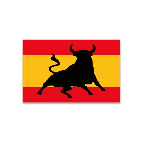 bandera de españa con toro simbolo de españa